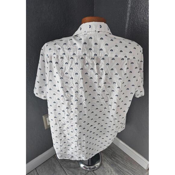 Men's Goodfellow Button Up Shirt Size XL Slim Sun White Short Sleeve 100% Cotton - Picture 10 of 12